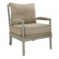 OSP Home Furnishings ABB-BY5 Abbott Chair in Dolphin Fabric with Brushed Grey Base